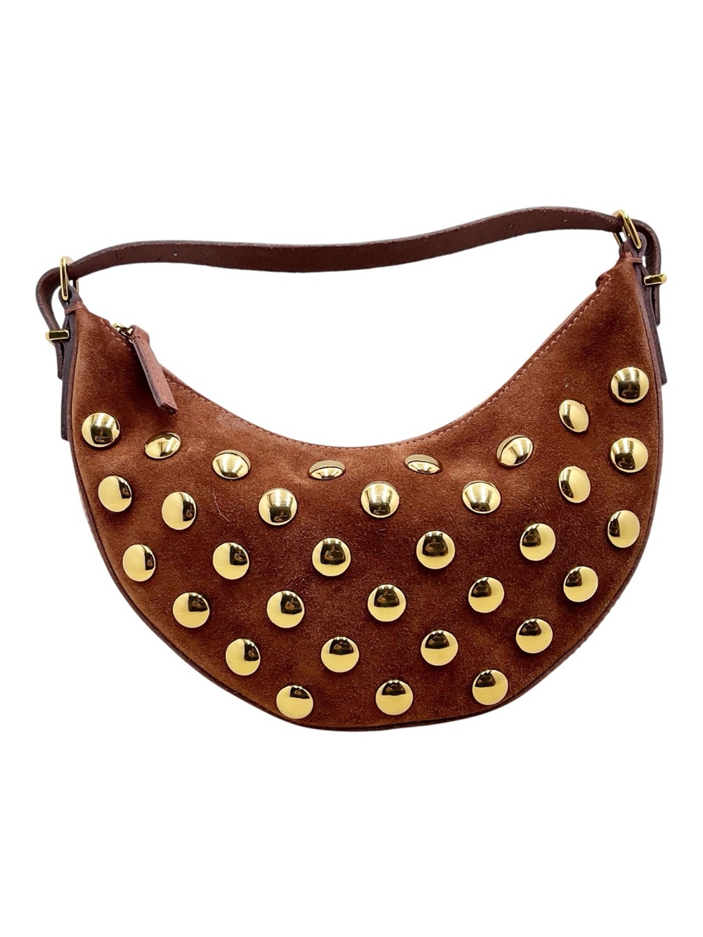 {Madewell} Mini Suede Studded Crescent Hobo Bag